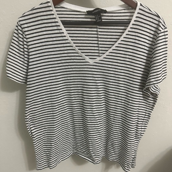 Forever 21 Tops - Forever 21+ Black and White Striped T-Shirt